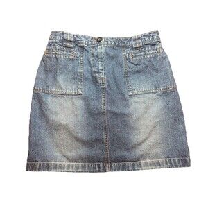 GH Bass & Co Short Jean Skirt Womens 8 Blue Medium Wash 100% Cotton Y2K  Denim
